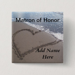 Badge Carré 5 Cm Bouton de mariage de plage de dame de honneur