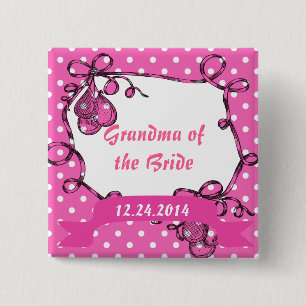 Badge Carré 5 Cm bouton de mariage grand-mère de la mariée