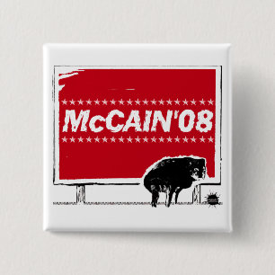 Badge Carré 5 Cm bouton de McCain-signe