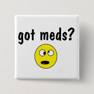 Badge Carré 5 Cm Bouton de médicament