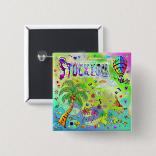 Badge Carré 5 Cm Bouton de mélodie Stockton Timeless