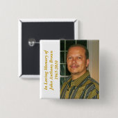 Badge Carré 5 Cm Bouton de mémorial de JB (Devant & derrière)