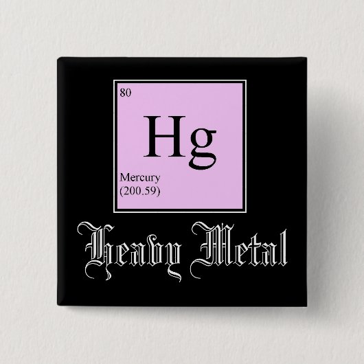 Badge Carré 5 Cm Bouton de métaux lourds (Devant)