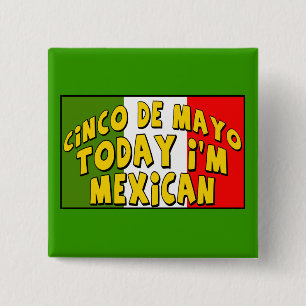 Badge Carré 5 Cm Bouton de Mexicain de Cinco De Mayo
