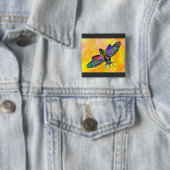 Badge Carré 5 Cm Bouton de mite de Goth (En situation)