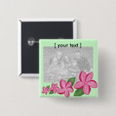 Badge Carré 5 Cm Bouton de modèle de Plumaria (Devant & derrière)