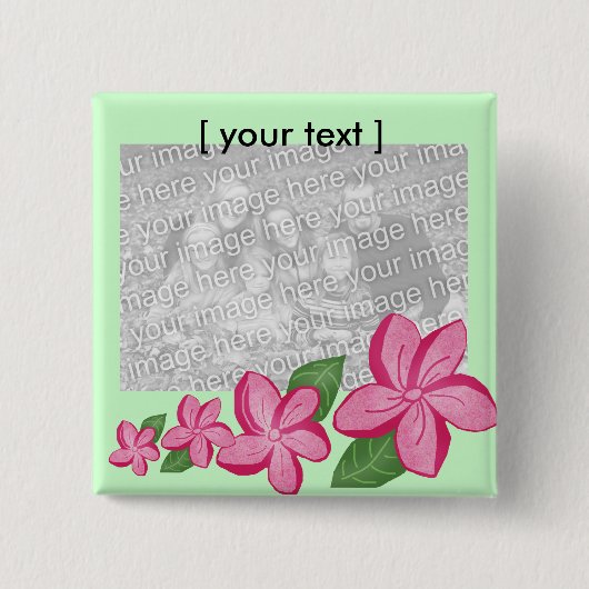 Badge Carré 5 Cm Bouton de modèle de Plumaria (Devant)