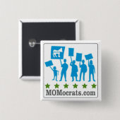 Badge Carré 5 Cm Bouton de MOMocrats (Devant & derrière)