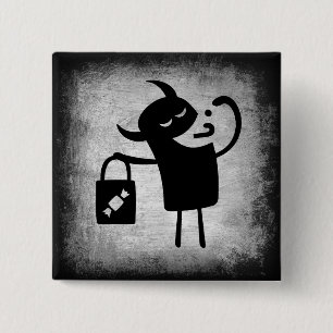 Badge Carré 5 Cm Bouton de monstre de Halloween pour le tour ou la