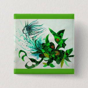 Badge Carré 5 Cm Bouton de montée subite