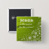 Badge Carré 5 Cm Bouton de Noël (Devant & derrière)