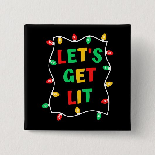 Badge Carré 5 Cm Bouton de Noël Fantaisie (Devant)