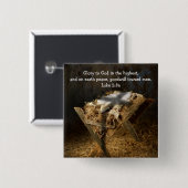 Badge Carré 5 Cm Bouton de Noël religieux (Devant & derrière)