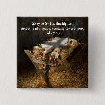 Bouton de Noël religieux