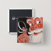 Badge Carré 5 Cm Bouton de Noël rétro (Devant & derrière)