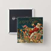 Badge Carré 5 Cm Bouton de Noël victorien (Devant & derrière)
