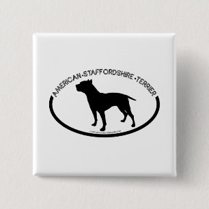 Badge Carré 5 Cm Bouton de noir de silhouette du Staffordshire