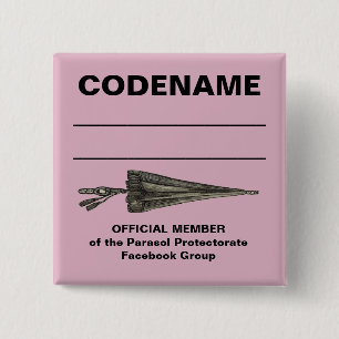 Badge Carré 5 Cm Bouton de nom de code de protectorat de parasol
