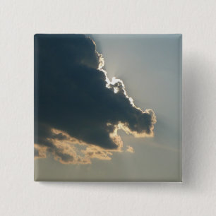 Badge Carré 5 Cm Bouton de nuage d'hippopotame