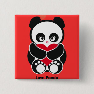 Badge Carré 5 Cm Bouton de Panda® d'amour