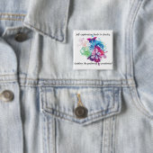 Badge Carré 5 Cm Bouton de papillon. L'inspiration soit avec vous (En situation)