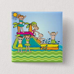Badge Carré 5 Cm Bouton de partie du pool de démarrage