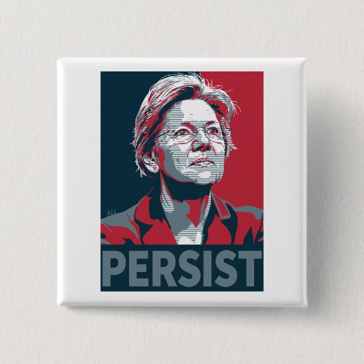 Badge Carré 5 Cm Bouton de #Persist (Devant)