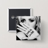 Badge Carré 5 Cm Bouton de photo de Brittany Snow de #loveislouder (Devant & derrière)
