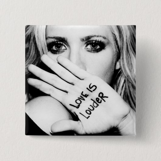 Badge Carré 5 Cm Bouton de photo de Brittany Snow de #loveislouder (Devant)