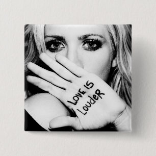 Badge Carré 5 Cm Bouton de photo de Brittany Snow de #loveislouder