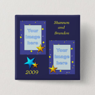 Badge Carré 5 Cm Bouton de photo de Starlight