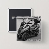 Badge Carré 5 Cm Bouton de Piaggio MP3 (Devant & derrière)