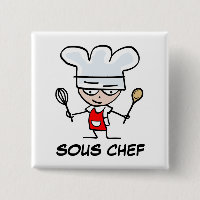 Bouton de pinback de chef de Sous