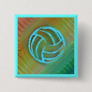 Badge Carré 5 Cm Bouton de pirouette de volleyball