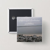 Badge Carré 5 Cm Bouton de plage calme (Devant & derrière)