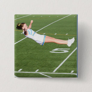 Badge Carré 5 Cm Bouton de pom-pom girl