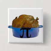 Badge Carré 5 Cm Bouton de Pot de Poulet Pi (Devant)
