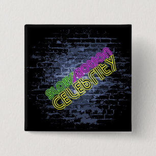 Badge Carré 5 Cm Bouton "de poussière abrasive au néon" de SMC