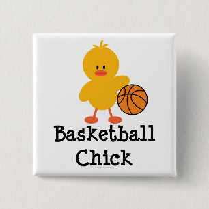 Badge Carré 5 Cm Bouton de poussin de basket-ball