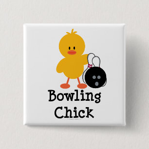 Badge Carré 5 Cm Bouton de poussin de bowling