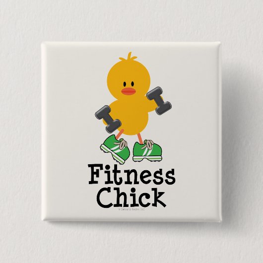 Badge Carré 5 Cm Bouton de poussin de forme physique (Devant)