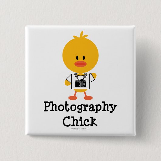 Badge Carré 5 Cm Bouton de poussin de photographie (Devant)