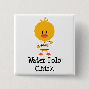 Badge Carré 5 Cm Bouton de poussin de polo d'eau