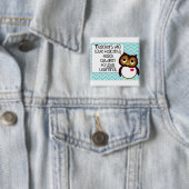 Badge Carré 5 Cm Bouton de professeur de hibou (En situation)