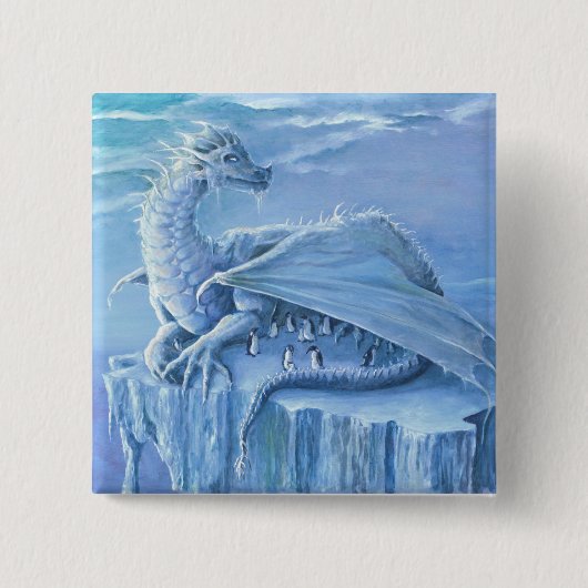 Badge Carré 5 Cm Bouton de protecteur de pingouin (Devant)