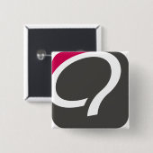Badge Carré 5 Cm Bouton de Q - framboise (Devant & derrière)