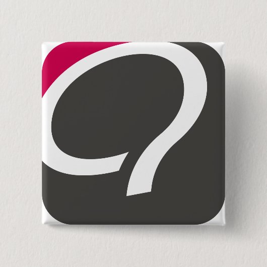 Badge Carré 5 Cm Bouton de Q - framboise (Devant)