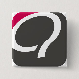 Badge Carré 5 Cm Bouton de Q - framboise