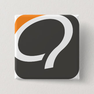 Badge Carré 5 Cm Bouton de Q - orange