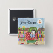 Badge Carré 5 Cm Bouton de récompense de pingouin (Devant & derrière)